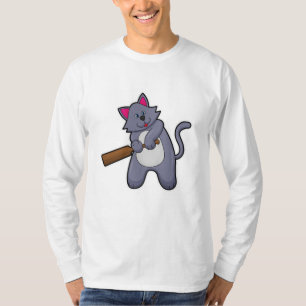 Camiseta Gato no Cricket com morcego de Cricket