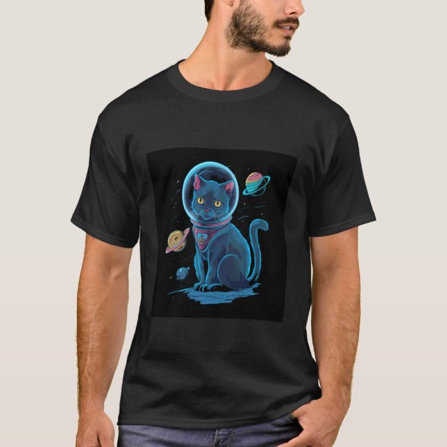 Camiseta Gato no espaço (Frente)