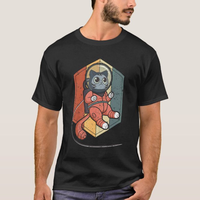 Camiseta Gato no Espaço Gato Espacial Nerd 1 (Frente)
