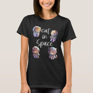 Camiseta Gato No Espaço Gatos Astronautas Fofos