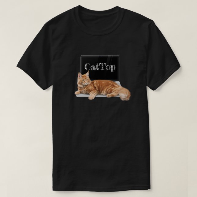 Camiseta Gato no Laptop - CatTop (Frente do Design)