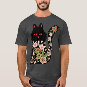 Camiseta Gato no Lotus Tatto, gato colorido com flores