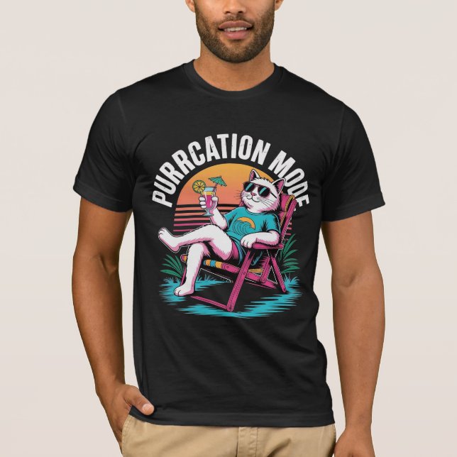 Camiseta Gato no Modo Férias (Frente)