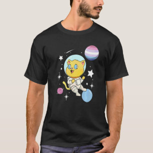 Camiseta Gato no Orgulho Bigender Espacial