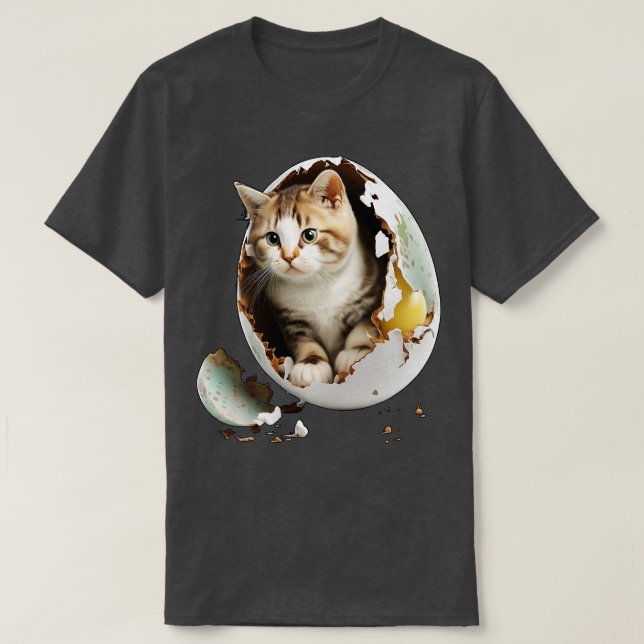 Camiseta gato no ovo 11 (Frente do Design)