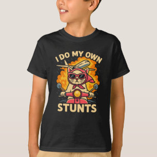 Camiseta Gato No Patinete Eu Faço Minhas Próprias Pedras