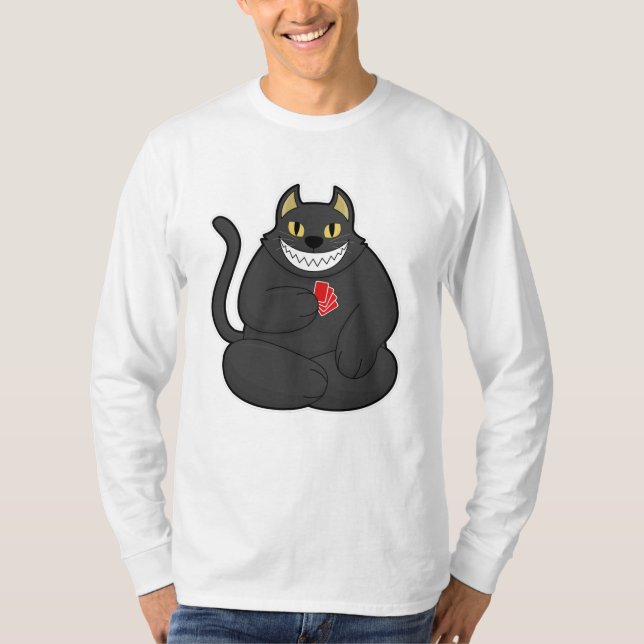 Camiseta Gato no Poker com cartões Poker (Frente)