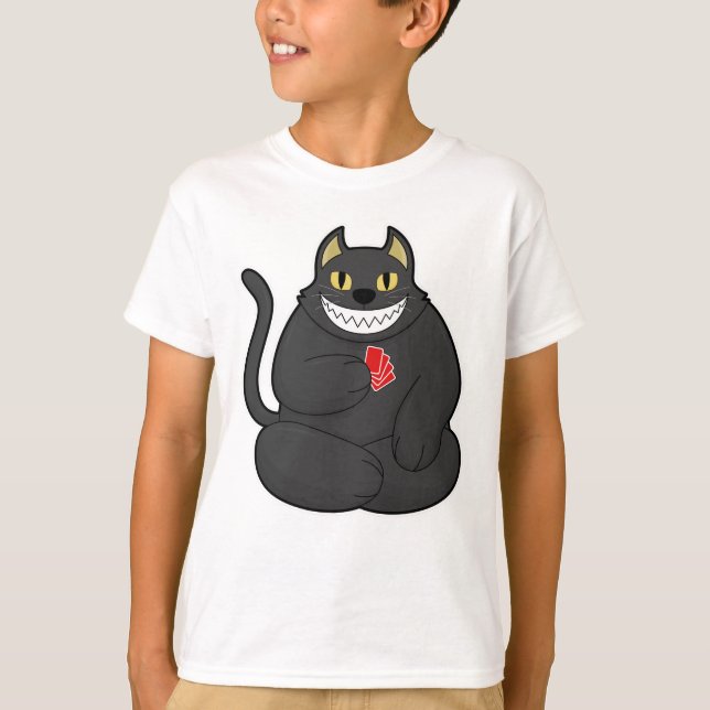 Camiseta Gato no Poker com cartões Poker (Frente)