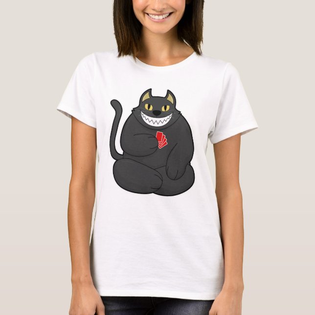 Camiseta Gato no Poker com cartões Poker (Frente)