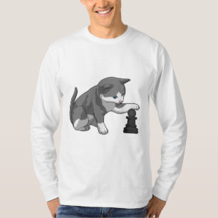 Camiseta Gato no xadrez com bispo de xadrez