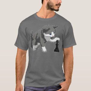 Camiseta Gato no xadrez com bispo de xadrez