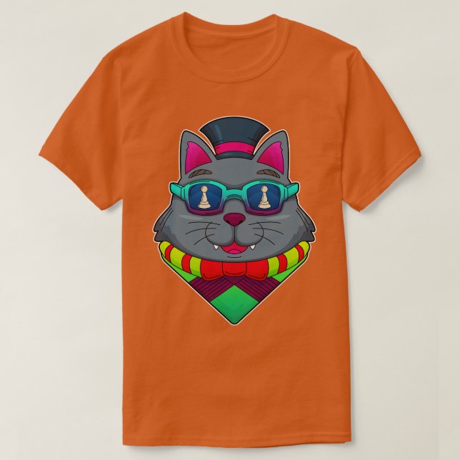 Camiseta Gato no Xadrez com Peão (Frente do Design)
