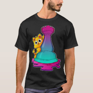Camiseta Gato no xadrez com torta de xadrez
