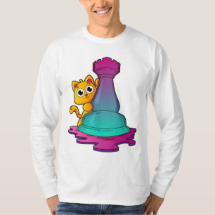 Camiseta Gato no xadrez com torta de xadrez