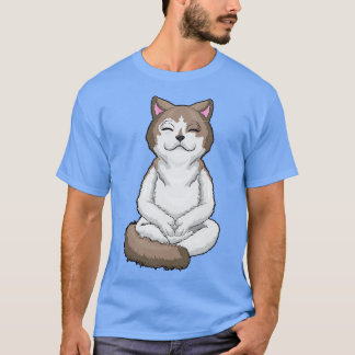 Camiseta Gato no yoga de pernas cruzadas