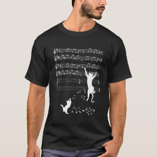Camiseta Gato Notas Musicais Clave
