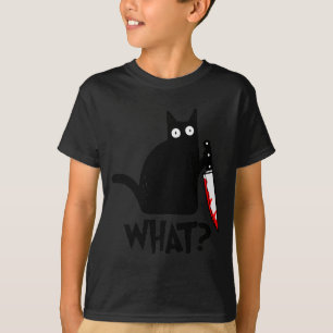 Camiseta Gato O Que_ Engraçado Gato Preto Gato Assassinato 