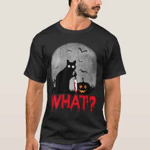 Camiseta Gato O Que_ Gato Preto Assassino Com Faca Hallowee