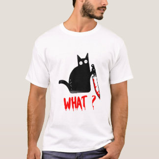Camiseta Gato o quê? Gato Preto Assassino com t-shirt de fa