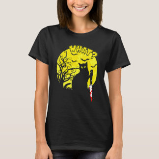 Camiseta Gato O Que Gato Preto Gato Assassino Com Faca 2
