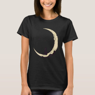 Camiseta Gato Observando Estrelas Crescente Lua Estrela Obs