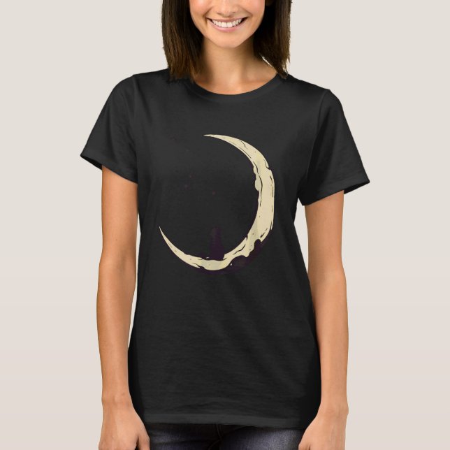 Camiseta Gato Observando Estrelas Crescente Lua Estrela Obs (Frente)