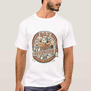 Camiseta Gato Obsessão Caixa Gato Obsessão Caixa Vetor Vint