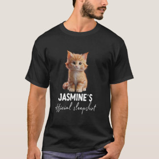 Camiseta Gato Oficial De JASMINE, Sleepshirt Pajama