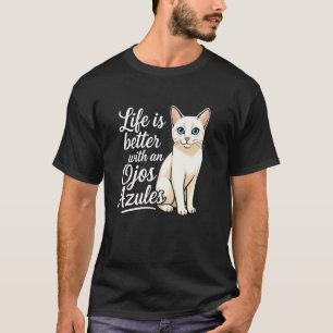 Camiseta Gato Ojos Azules a Vida é Melhor Gato Engraçado de