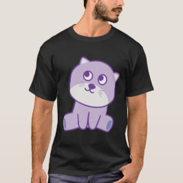Camiseta gato olhando para o céu