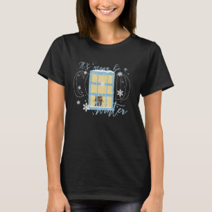 Camiseta Gato Olhando pela Janela de Inverno Dias Frios à F