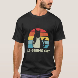 Camiseta Gato Onisciente Amante de Gato Engraçado Humor Gat