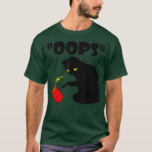 Camiseta Gato Opa Engraçado Gato Preto Batendo Num Vidro