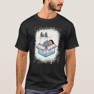 Camiseta Gato Orgulho Transgênero Arco-íris Fofo Gatinho Or