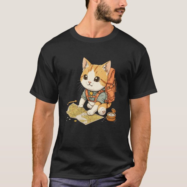 Camiseta Gato Orientador no Orienteering (Frente)