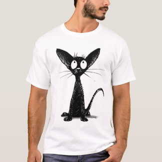Camiseta Gato oriental preto engraçado