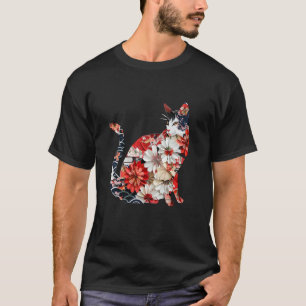 Camiseta Gato origami gatos de flor de cerejeira japonesa J