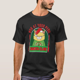 Camiseta Gato ou gatinho anti Natal Santa Garra Espinhoso