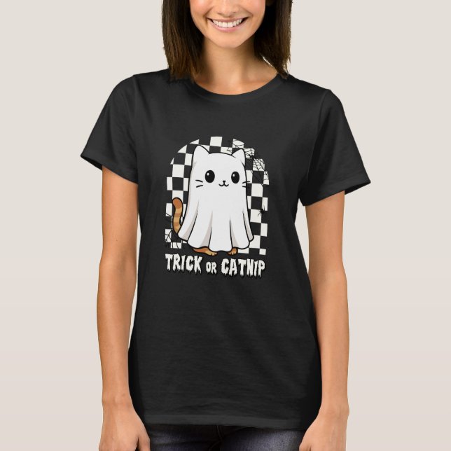 Camiseta Gato ou Guloseima Fantasma Mínimo Gato Simples Hal (Frente)