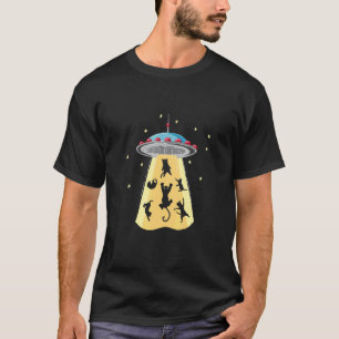 Camiseta Gato OVNI raio me leva gatinho Espaçonave