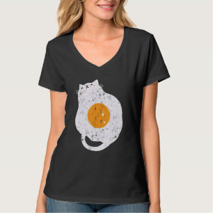 Camiseta Gato Ovo Frito Vintage Comida Gato