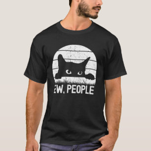 Camiseta Gato Ow Pessoas Sarcásicas Piada Estilo Retro Pret