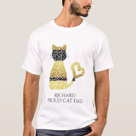 Camiseta Gato Pai Preto e Orgulhoso Personalizado