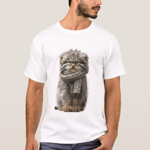Camiseta Gato Pallas Mal-Humorado com Cachecol de Tricô