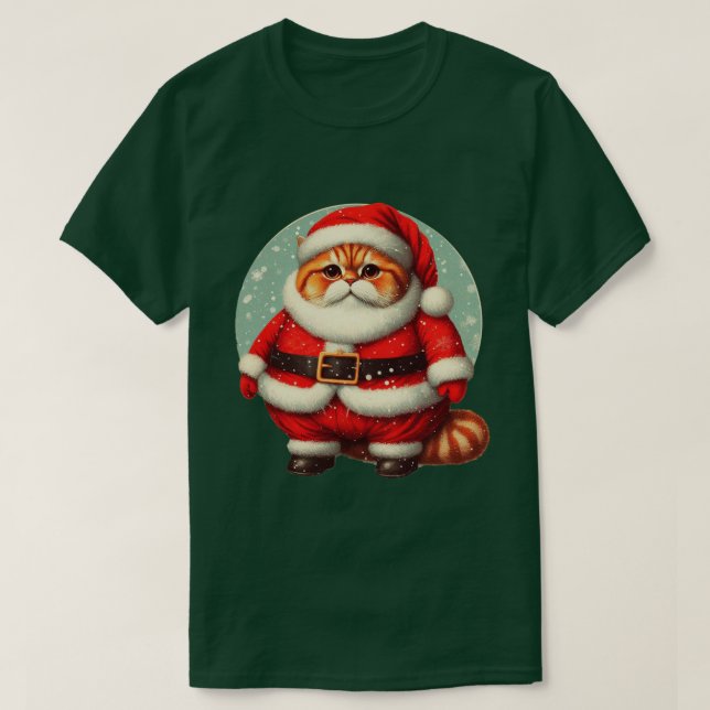 Camiseta Gato Papa Noel (Frente do Design)