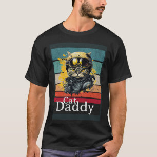 Camiseta Gato Papai Estilo Vintage Oitenta Gato Retro Disto