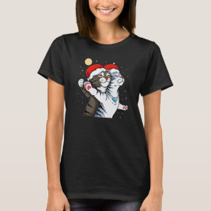 Camiseta Gato Papai Noel Chapéu Meme Natal Pijama Gatinho G