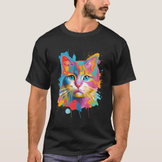 Camiseta Gato Para Adoção Colorida De Gatinhos De Gato