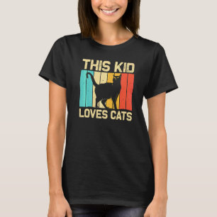 Camiseta Gato Para Crianças Meninos Gato Preto Pessoa Gato
