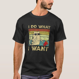 Camiseta Gato Para Meninas Meninos Mulheres Eu Faço O Que Q